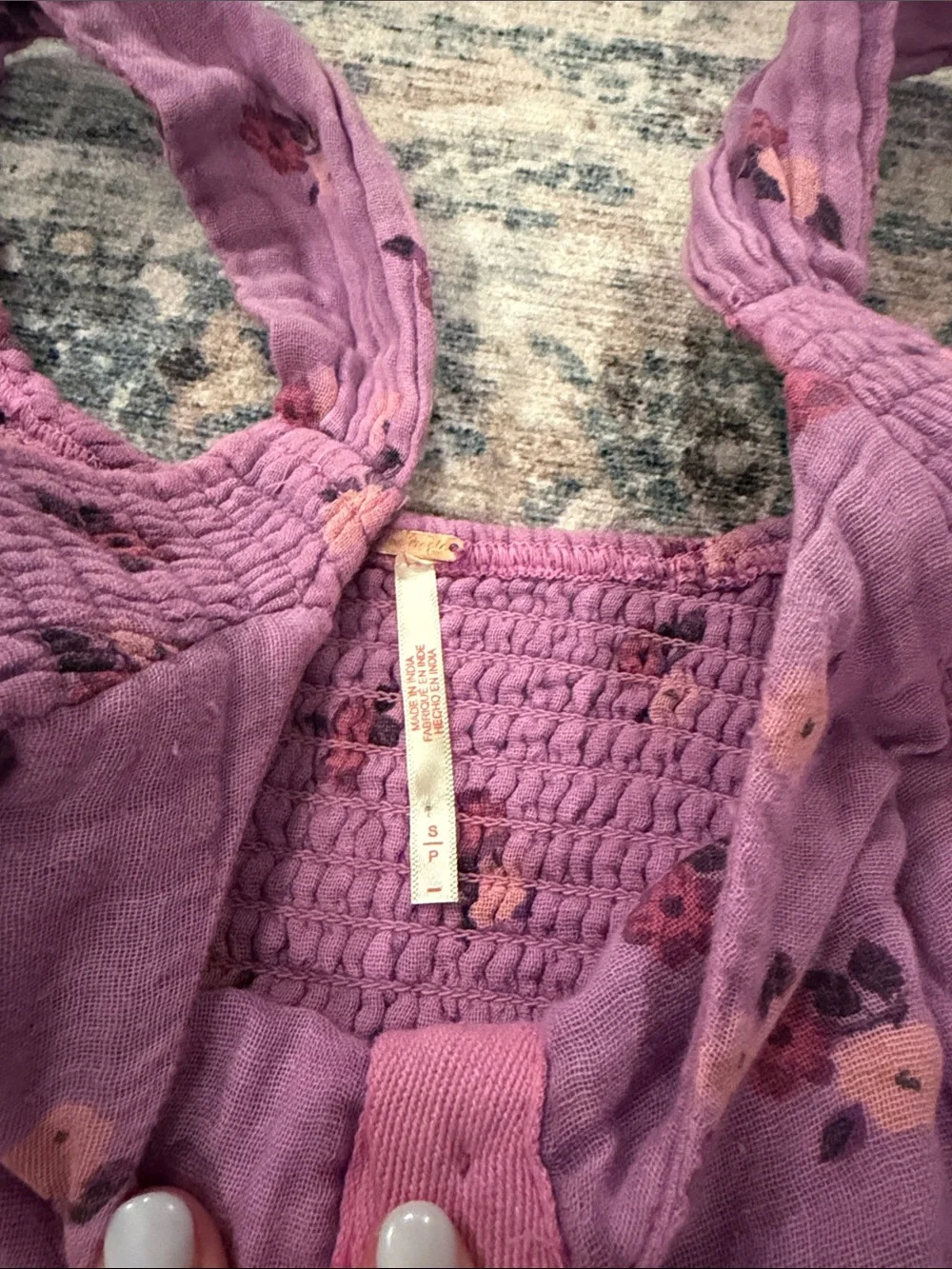 Free People Lavender Floral Maxi Skirt and Crop Top Set - Picture 2 of 3